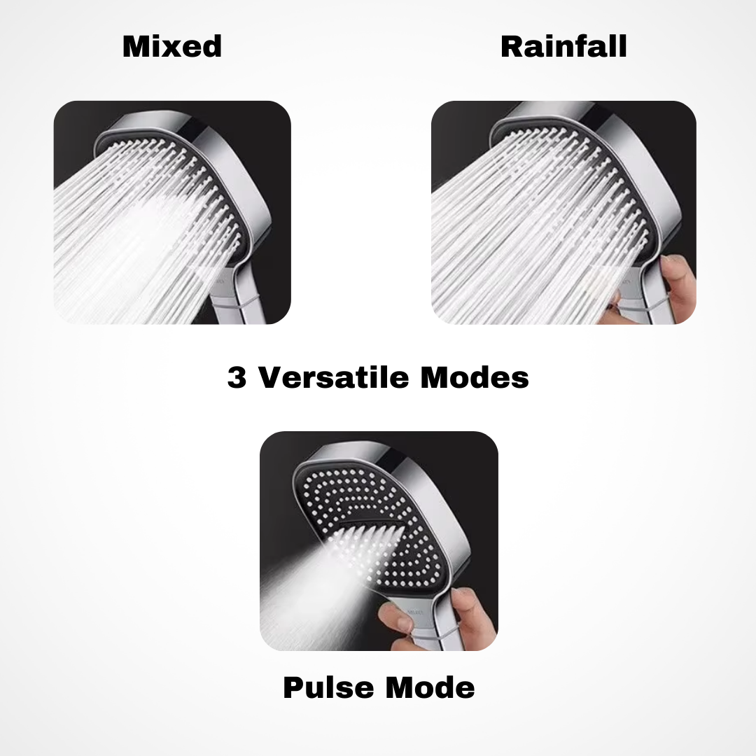 Affinelux Silver Large Panel Shower Head Set