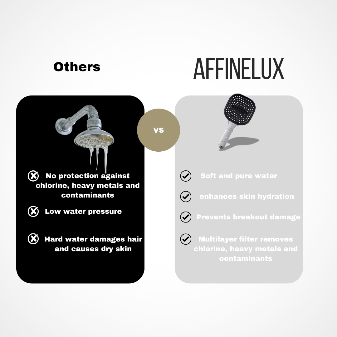 Affinelux Silver Large Panel Shower Head Set